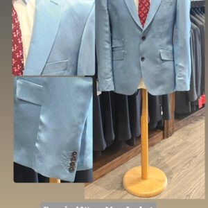 Evening Wear Men Jacket - Navy Blue Floral Jacquard