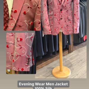 Evening Wear Men Jacket - Burgundy Paisley Jacquard