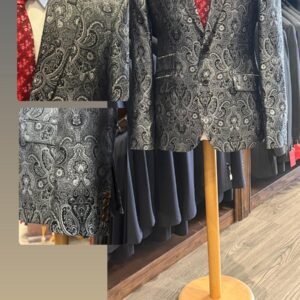 Evening Wear Men Jacket - Teal Blue Micro-Lattice