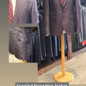 Evening Wear Men Jacket - Emerald Green Diamond Weave