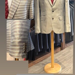 Evening Wear Men Jacket - Two-Tone Neutral Micro-Check