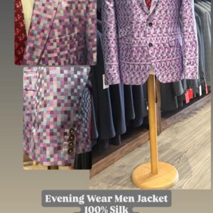 Evening Wear Men Jacket - Pixelated Mosaic Grid