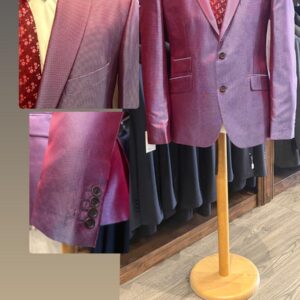 Evening Wear Men Jacket - Iridescent Magenta Micro-Pinpoint